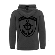 Load image into Gallery viewer, SOS COAT OF ARMS ZIP - BLKonGRY - HEAVYWEIGHT