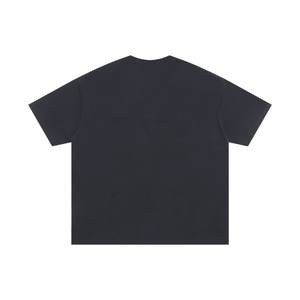 SOS BADGE BLK on BLK - Unisex Oversized Cotton T-Shirt
