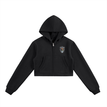 Load image into Gallery viewer, est 2019 Essential Cropped Zip-Up Hoodie