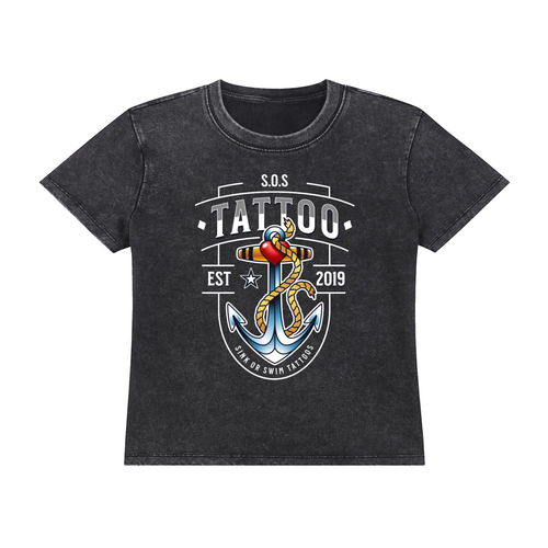 est 2019 Vintage Wash Drop Shoulder T-shirt