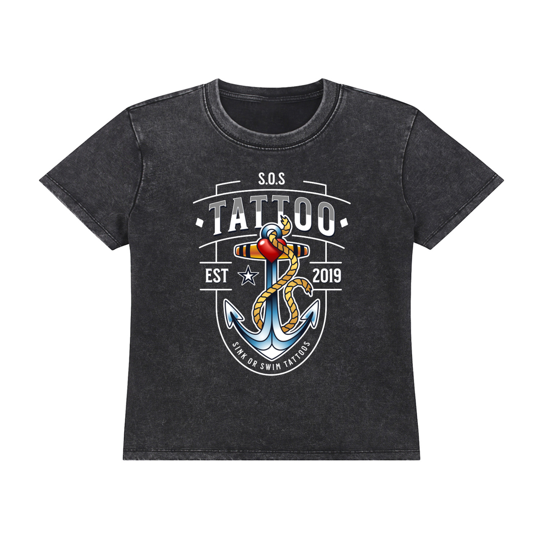 est 2019 Vintage Wash Drop Shoulder T-shirt