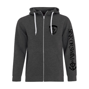 SOS COAT OF ARMS ZIP - BLKonGRY - HEAVYWEIGHT