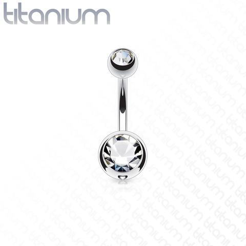Belly Ring - Double Jewel Titanium